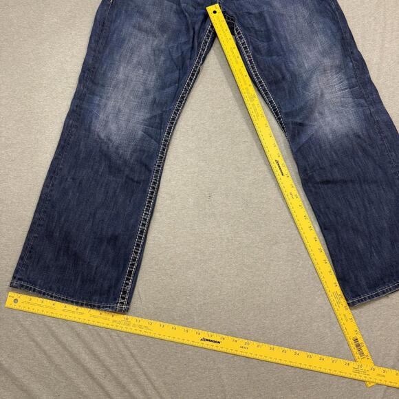 VTG Y2K Silver Jeans Co Gordie Blue Denim Stretch Baggy Men's Size 36x30 Grunge - Picture 3 of 8